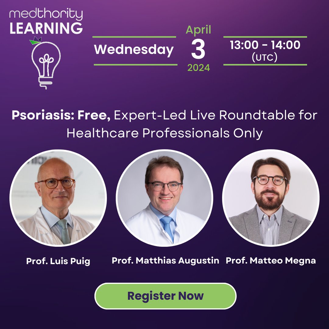 Live tomorrow: Optimising outcomes in plaque psoriasis roundtable, 3 April '24 | 13:00 UTC. Hear expert discuss biologics & improving treatment adherence ow.ly/tfkF50QVmRY #MedTwitter #NurseTwitter #HCP Content developed independently of sponsor, UCB Biopharma SRL