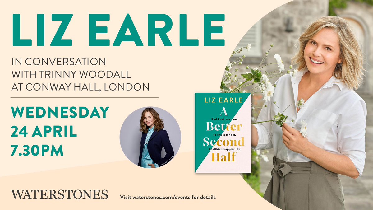 We’re delighted to host an evening with Liz Earle MBE in conversation with Trinny Woodall, as we celebrate the publication of her latest book; A Better Second Half. Liz Earle is one of the most-trusted voices in wellbeing today. Tickets➡️bit.ly/3J05KWi 💚