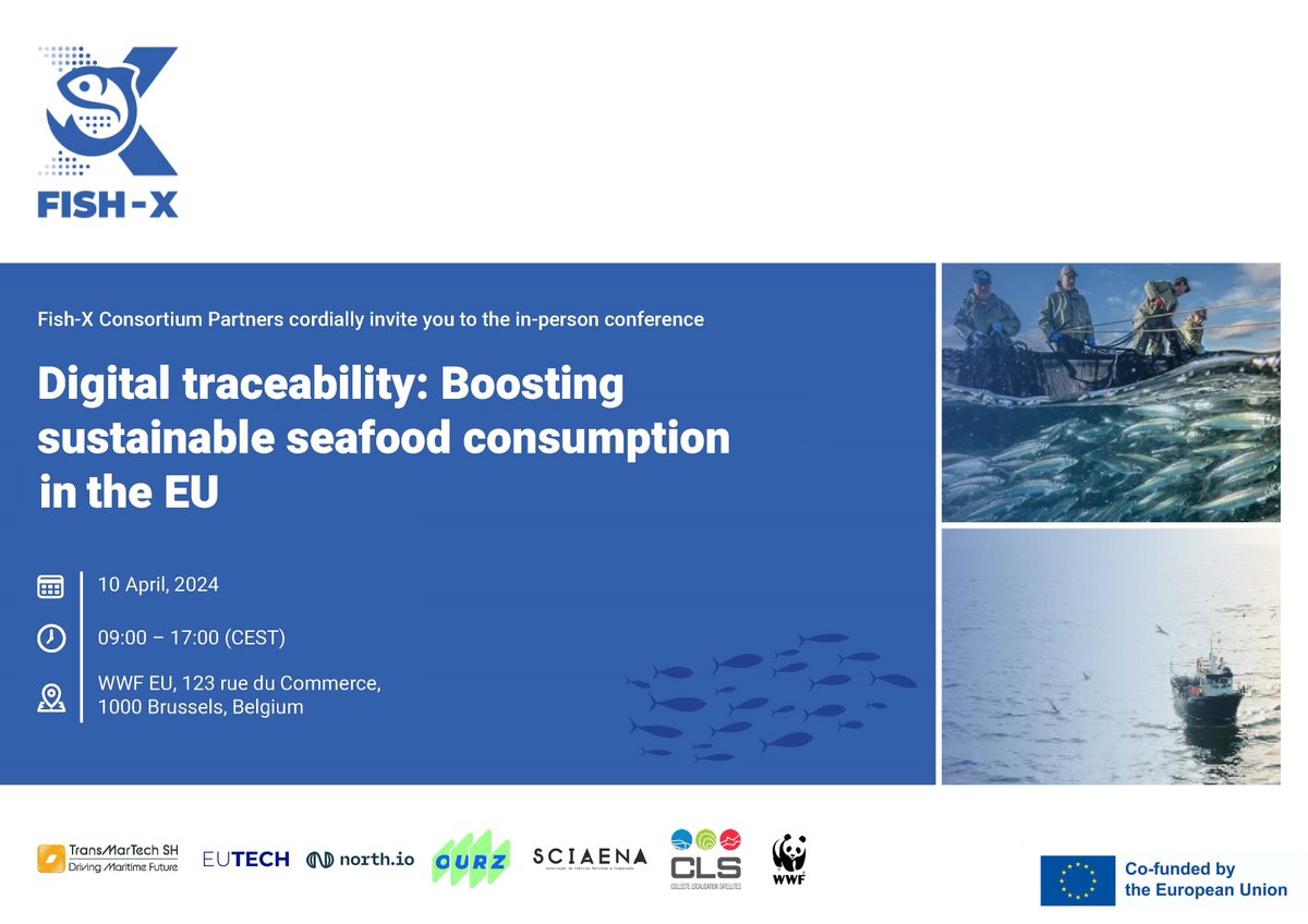 Join us for the next @fishx__project conference! Experts across the policymaking, maritime authorities, fisheries, technology and civil society sectors will explore the new tech reshaping seafood sustainable consumption. RSVP by 3 April: eventbrite.be/e/fish-x-confe…
