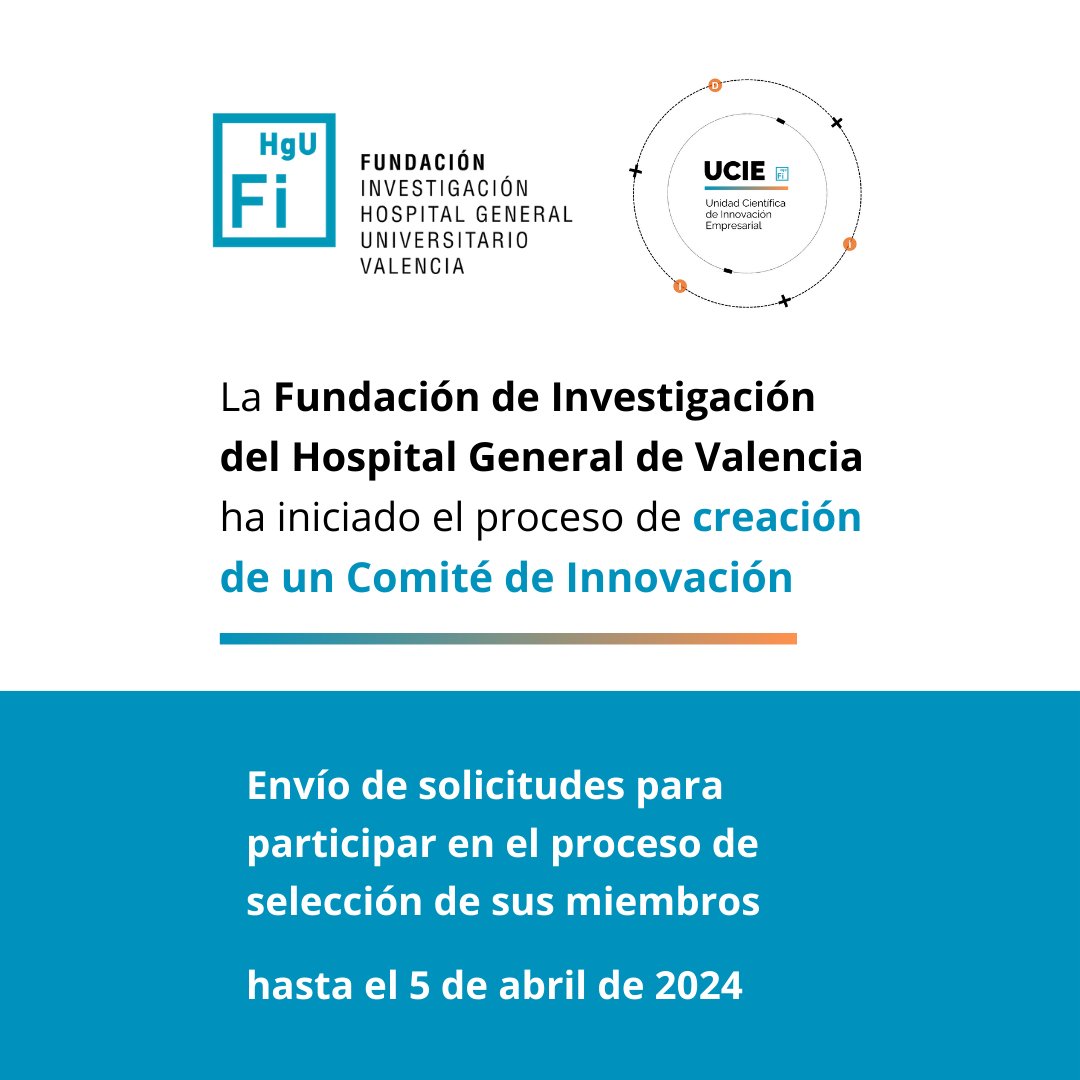 Vamos a crear un Comité de Innovación para mejorar la calidad asistencial consolidando un sistema de #salud puntero 🔴🔜 El envío de candidaturas para ser integrante de este nuevo comité finaliza el 5 de abril. ℹ️➡️ bit.ly/nuevocomite_fi… #investigación #innovación #UCIE