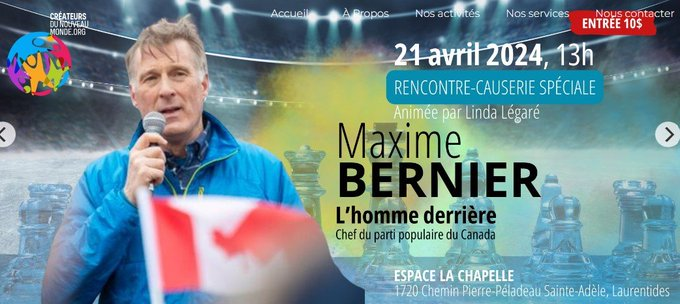 Johanne51915426's tweet photo. Venez rencontrer @MaximeBernier
Afin de remettre le Canada à nouveau un pays excellent-superbe à vivre
Un homme qui se bat pour le citoyen  Il ne reste que 18 jours pour vous inscrire.
@DanbQc @SupportersOfPPC  @ppcquebec 
@PPC_Ville_Marie  @ppcoutremont
https://t.co/oc44hHbGsv https://t.co/LK3o5djH4o