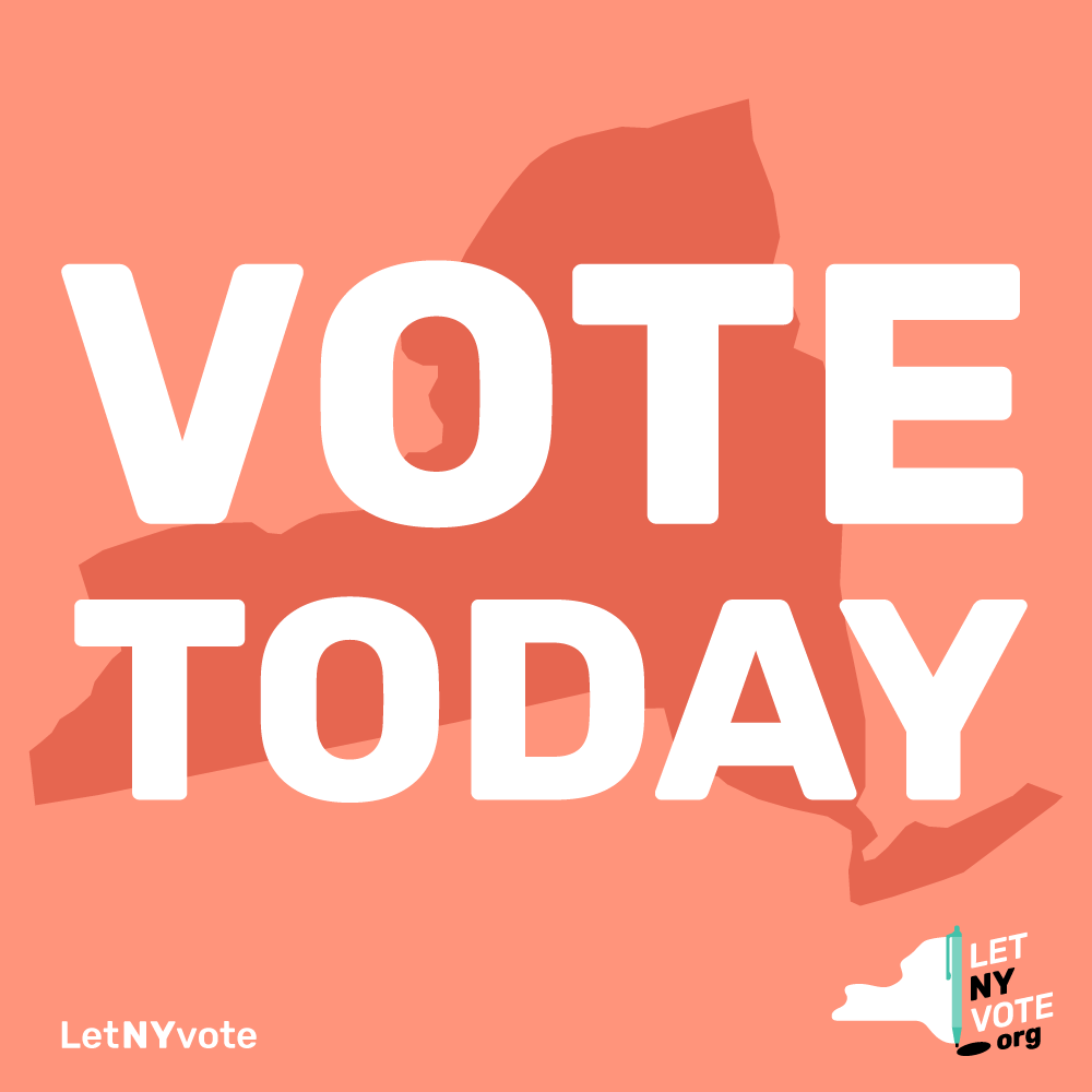 It's NY's presidential primary day! We're a closed primary state so only registered Democrats and Republicans are eligible to cast their ballot. Polls are open statewide 6 am - 9 pm.