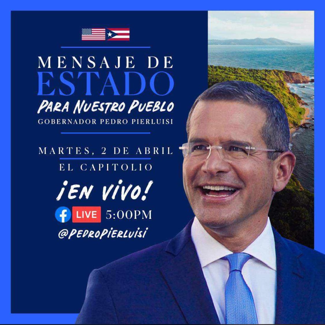 #Hoy | Mensaje de ESTADO para nuestro pueblo de nuestro Gobernador Pedro R. Pierluisi 

#NotiPNP
