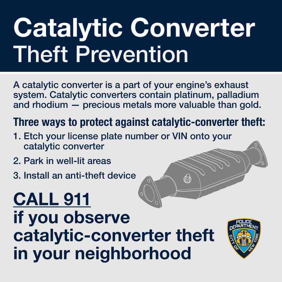 ⚠️Thieves are targeting catalytic converters hoping to cash in on the precious metals inside them. Here are some tips on how to protect your car against catalytic converter thefts!