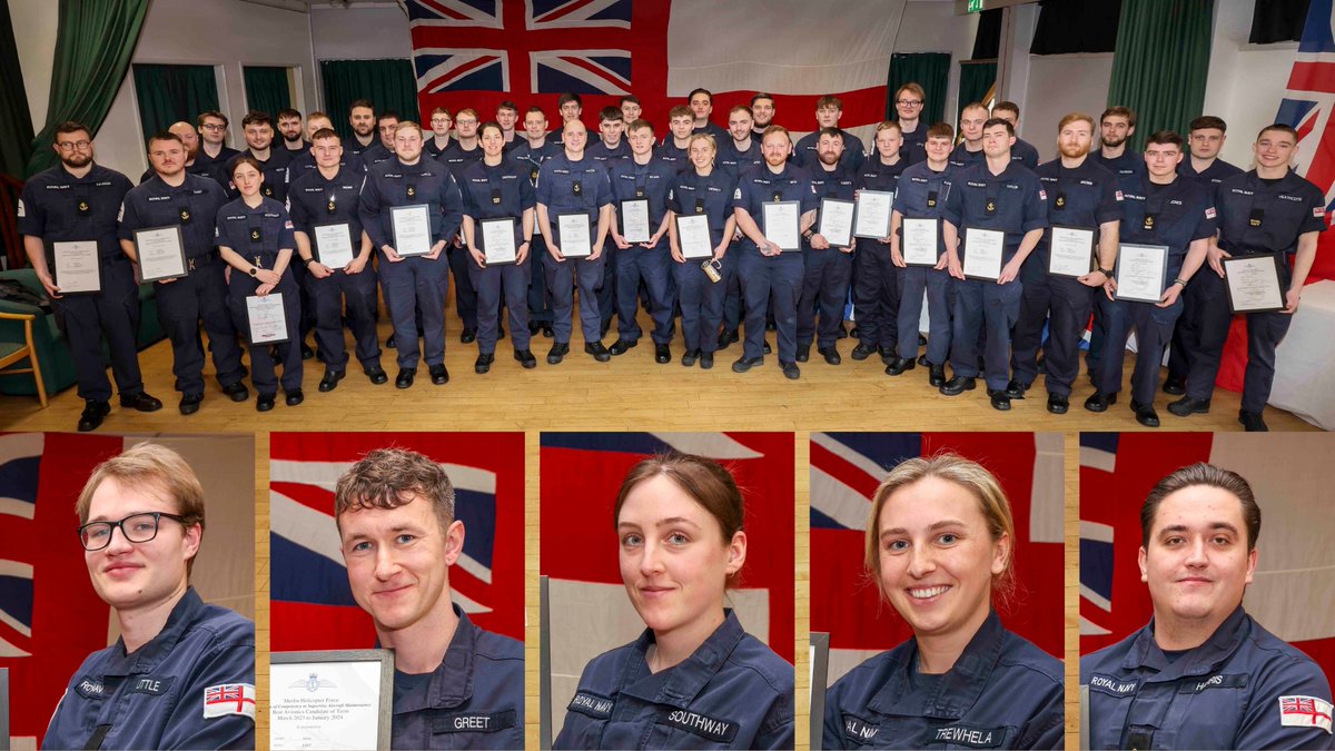 110 qualifications have been gained by @RoyalNavy aircraft and survival equipment engineers at Culdrose since last autumn Last week certificates of competency were handed out. Special mention goes to those individuals (pictured below) who came top of their courses #engineering