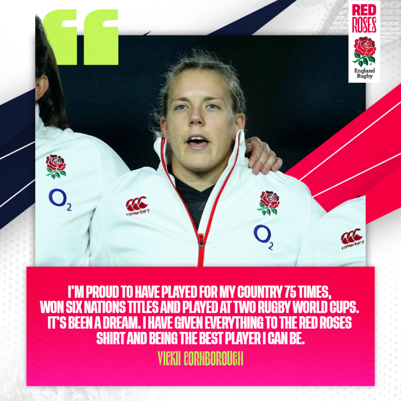 RedRosesRugby's tweet photo. An inspirational player โ
An inspirational mother โ
75-cap @V_Cornborough has decided to call time on her international career with the Red Roses ๐น