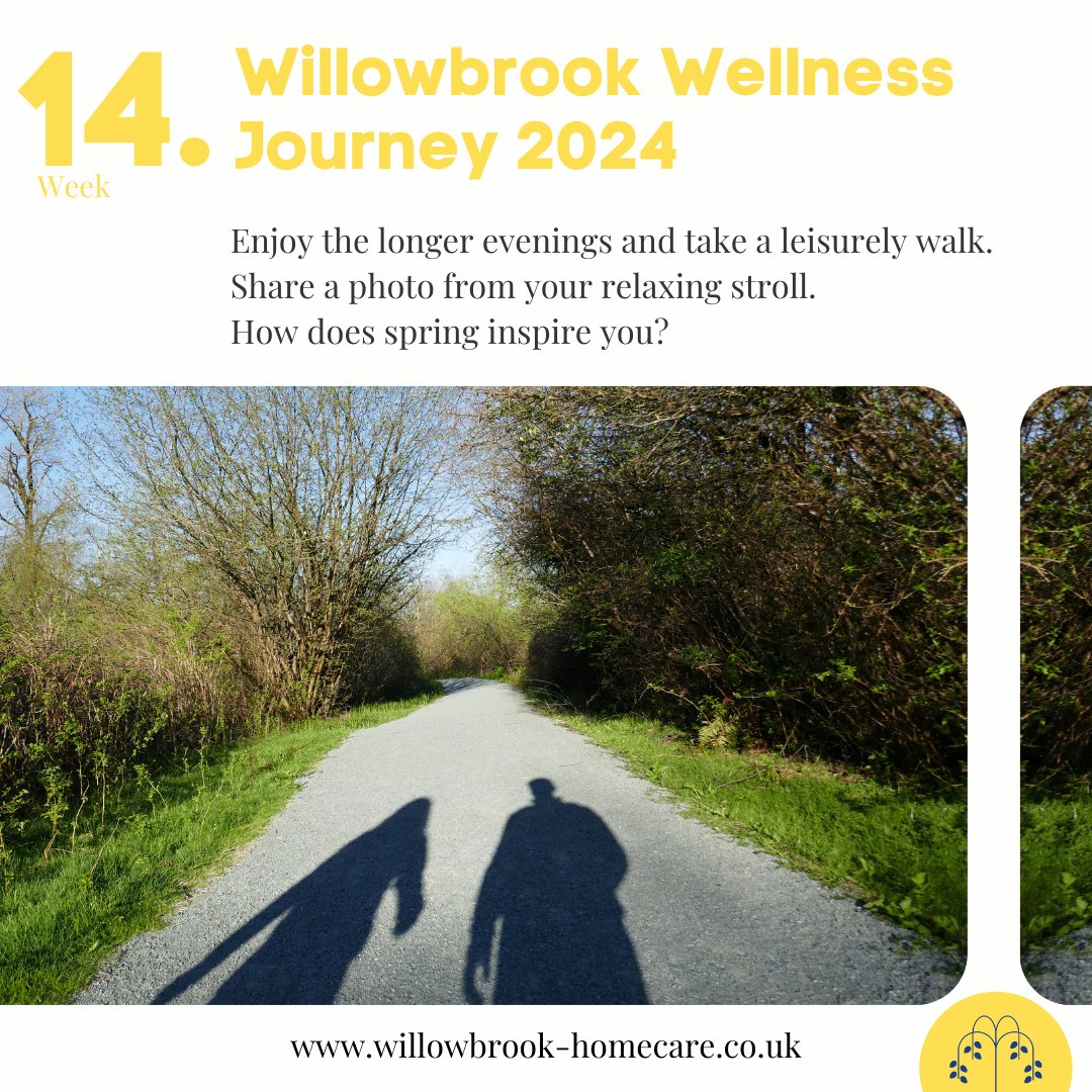 🍃 Willowbrook Wellness Journey - Week 14

Enjoy the longer evenings and take a leisurely walk. Share a photo from your relaxing stroll. How does spring inspire you?

#lancashirewalks #eveningstroll #willowbrookcares #getoutdoors #springwalks