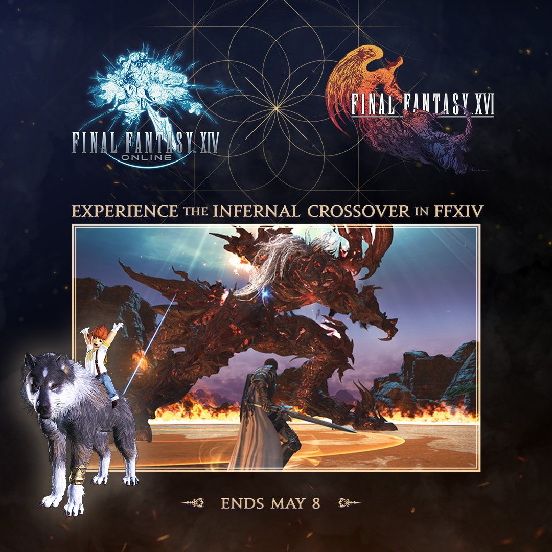 The #FFXIV x #FFXVI crossover event, The Path Infernal, has arrived! Embark on your journey to find the flame! 🔥 sqex.to/BFa1d