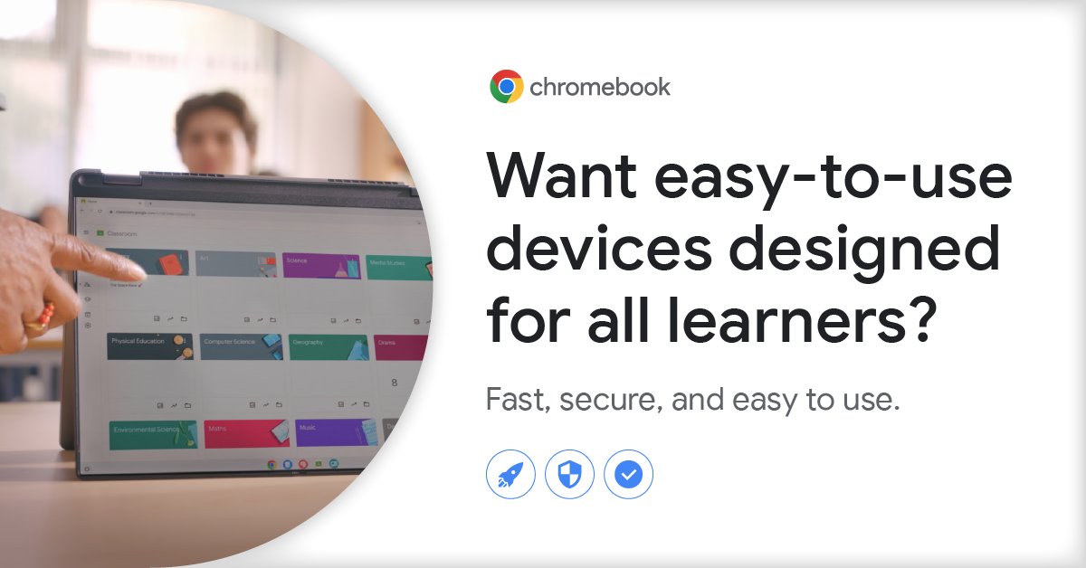 Chromebooks are simple and intuitive for every year group and every teacher. Think simple interfaces, collaborative apps, powerful education features, and customisable settings so teachers and students can work in the way that works best. stwb.co/ezzeccl