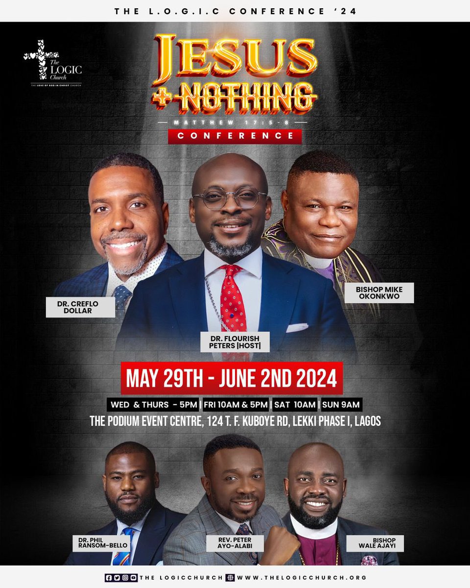 Jthatjesusloves's tweet photo. It’s JesusPlusnothing szn!!!!
This is the real definition of “Men Mount” 🔥🔥
Save the dates, plan towards it!!! Your life will never remain the same.
@thelogicchurch 
Dr @FlourishPeters1 
#jesusplusnothing24 #logicnation #lovelifeimpact #thegospelprevails https://t.co/ifo9Jd5USk
