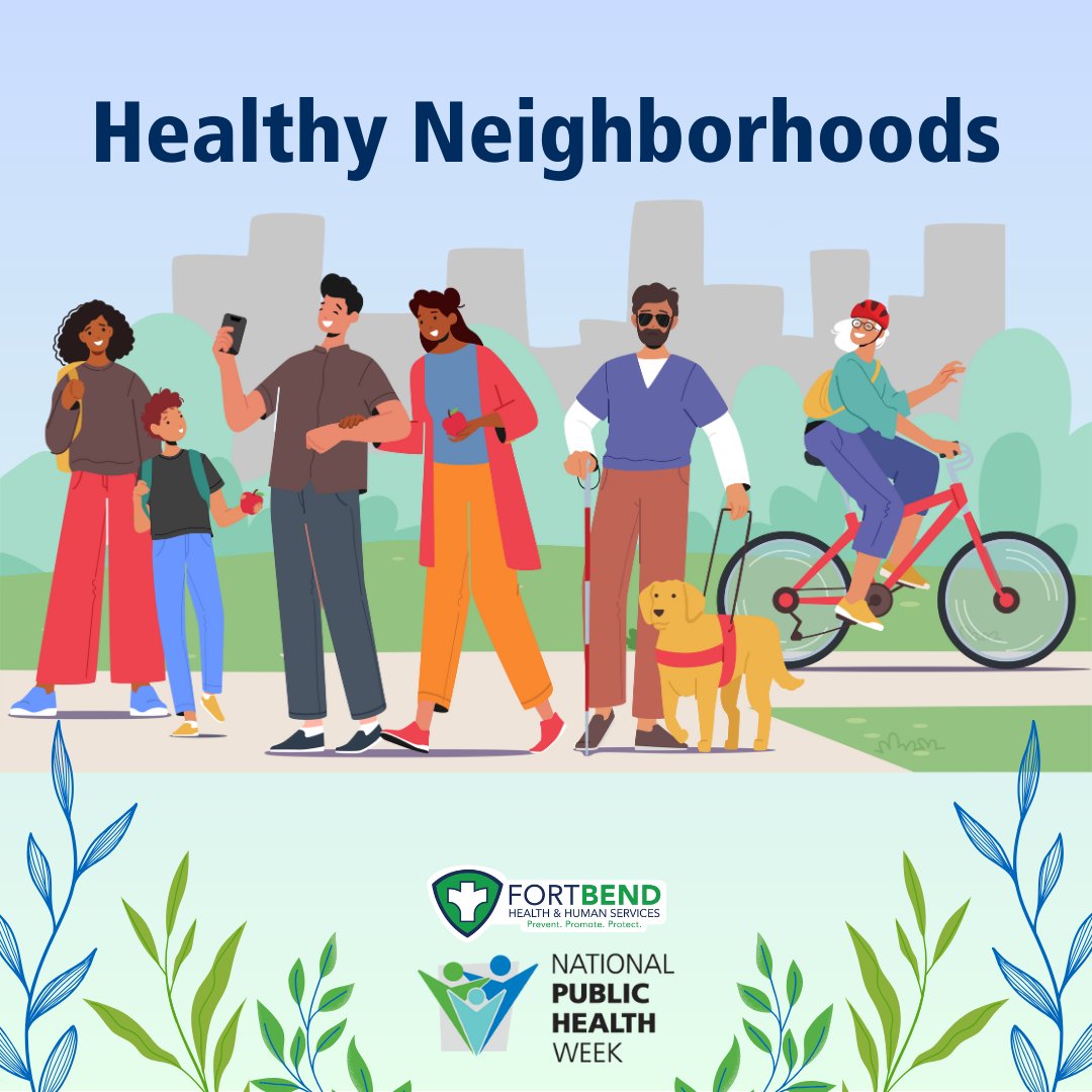 Where we live, work and play can have a huge effect on our health. Let’s build healthy neighborhoods with safe places to live, be active and access fresh nutritious food, to provide everyone with the opportunity for healthy lives. NPHW.org #NPHW