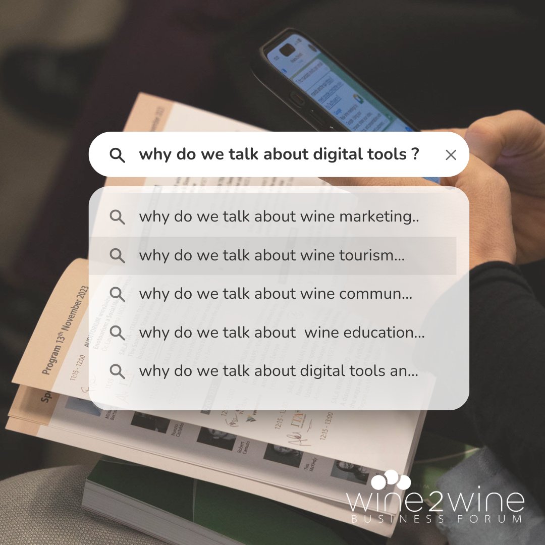 ❔Why #digitaltools at #wine2wine Business Forum? They are revolutionizing the wine industry 👥 The choice to cover Digital Tools aims to facilitate the understanding of market trends and promoting #collaboration to drive growth and #innovation in the sector. ⏭️