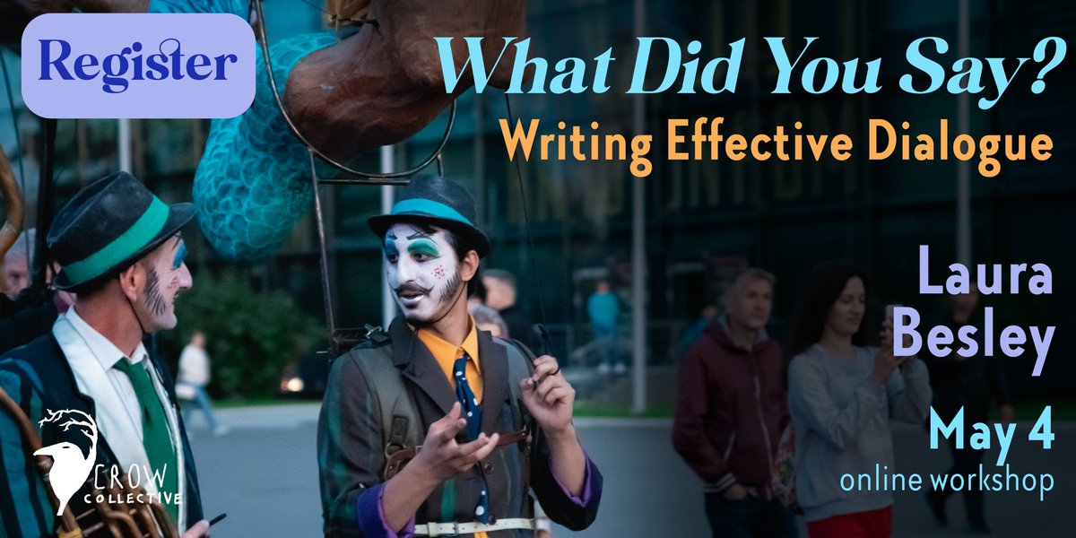 I'm absolutely delighted to be running a new workshop - WHAT DID YOU SAY? Writing Effective Dialogue - with The Crow Collective on May 4th, 4-6pm (BST). 
Please see link for details.
crowcollectiveworkshops.com/2020/01/04/dia…
#writing #amwriting #writingcommunity #dialogue #fiction <a href="/sagetyrtle/">Sage Tyrtle</a>