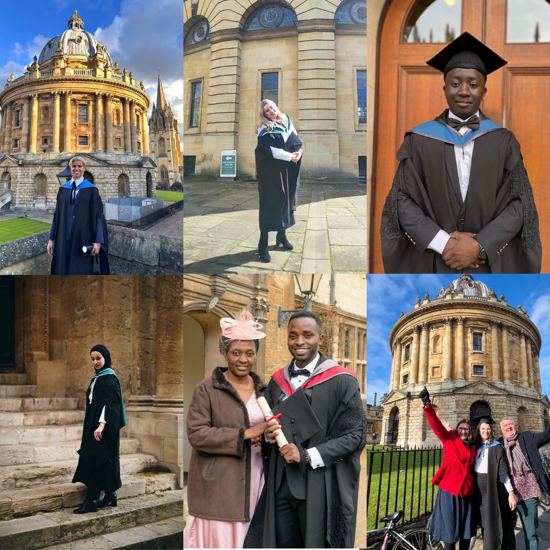 Congratulations to all the #RhodesScholars who graduated recently 🎓👏! Pictured here are: Rachael Merritt, Jean Balchin, Lubasi Limweta, Jood AlThukair, Billy Byiringiro and Kathryn Woodward #Graduation #OxfordUniversity