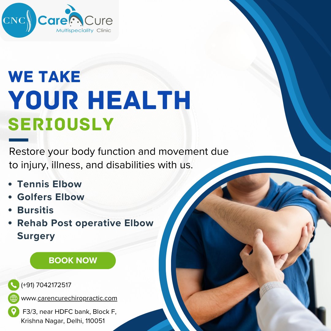 carencureclini's tweet image. We Take Your Health Seriously!

Restore Your Body Function and Movement Due to Injury, Illness, and Disabilities with us.

📌 Tennis Elbow
📌 Golfers Elbow
📌 Bursitis
📌 Rehab Post operative Elbow Surgery
-
Book your appointment @(+91)7042172517
-
#BodyFunction #Injury #Illness