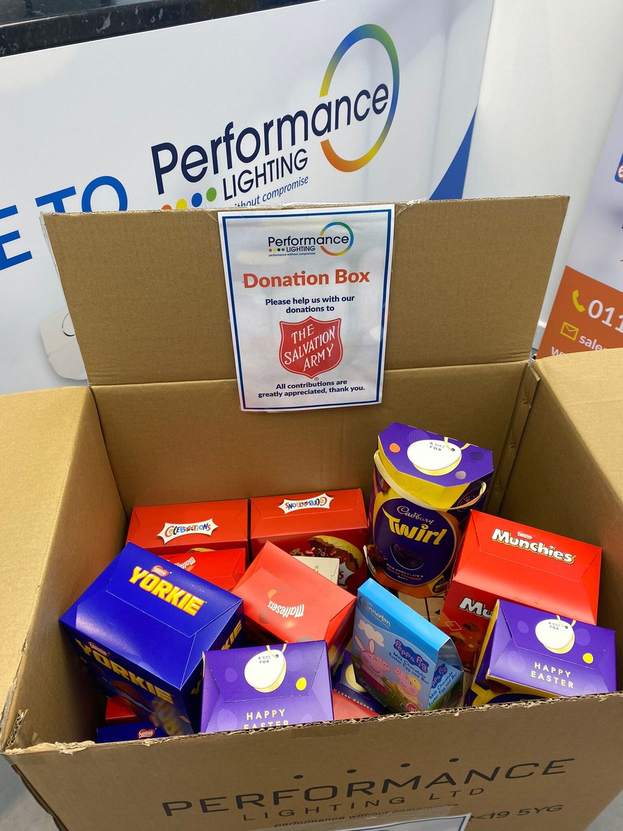 PerfLighting's tweet image. Last week, we headed to The Salvation Army to donate some of our Easter eggs before the bank holiday weekend. 

Please remember, we have a donation box on our trade counter for further donations!

#HappyEaster #TheSalvationArmy #LEDIndustry