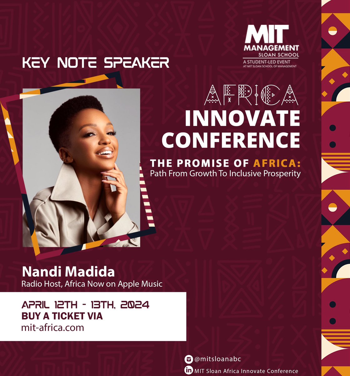 It’s an absolute honour to be speaking at MIT in Boston 🇺🇸. Looking forward to this esteemed conference. 🌍 #africatotheworld
