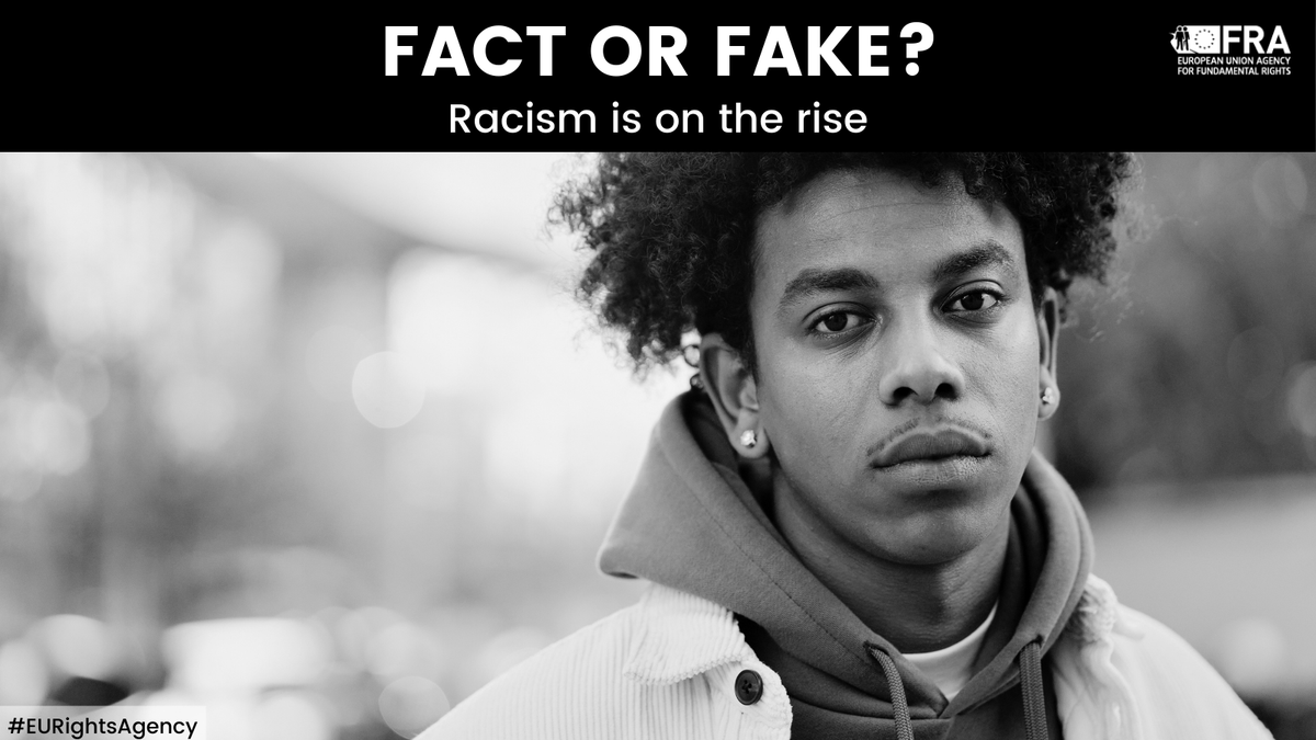 EURightsAgency's tweet photo. Fact not fake: 45% people of African descent experience racism, up from 39% in 2016, according to an #EURightsAgency survey.
Marking International Fact Checking Day remember #FactCheckingisEssential.
#OurDataYourAlly - see for yourself: https://t.co/Kr9DqtLP9p