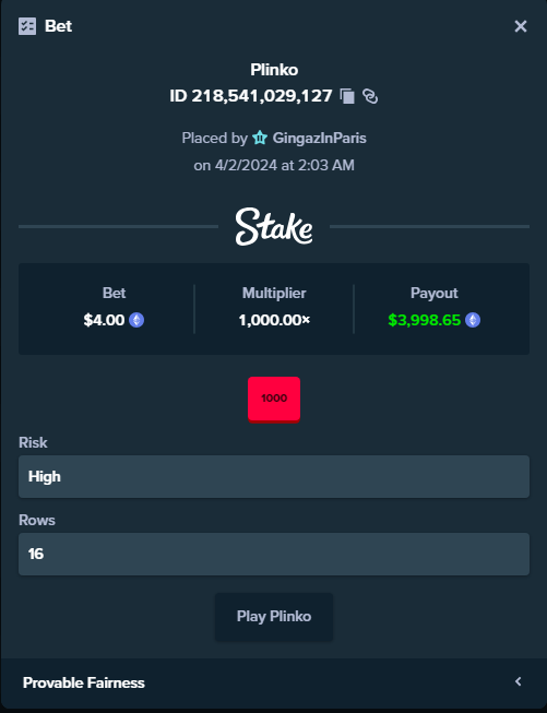 1000x. $4 dollar ball.

1000 balls in, went to the left and trickled down into the 1000... GIVING AWAY $$$ RIGHT NOW ON STREAM.

ALSO

RT/LIKE THIS TWEET FOR A CHANCE TO WIN $$$

#stake #plinko

kick.com/bernie