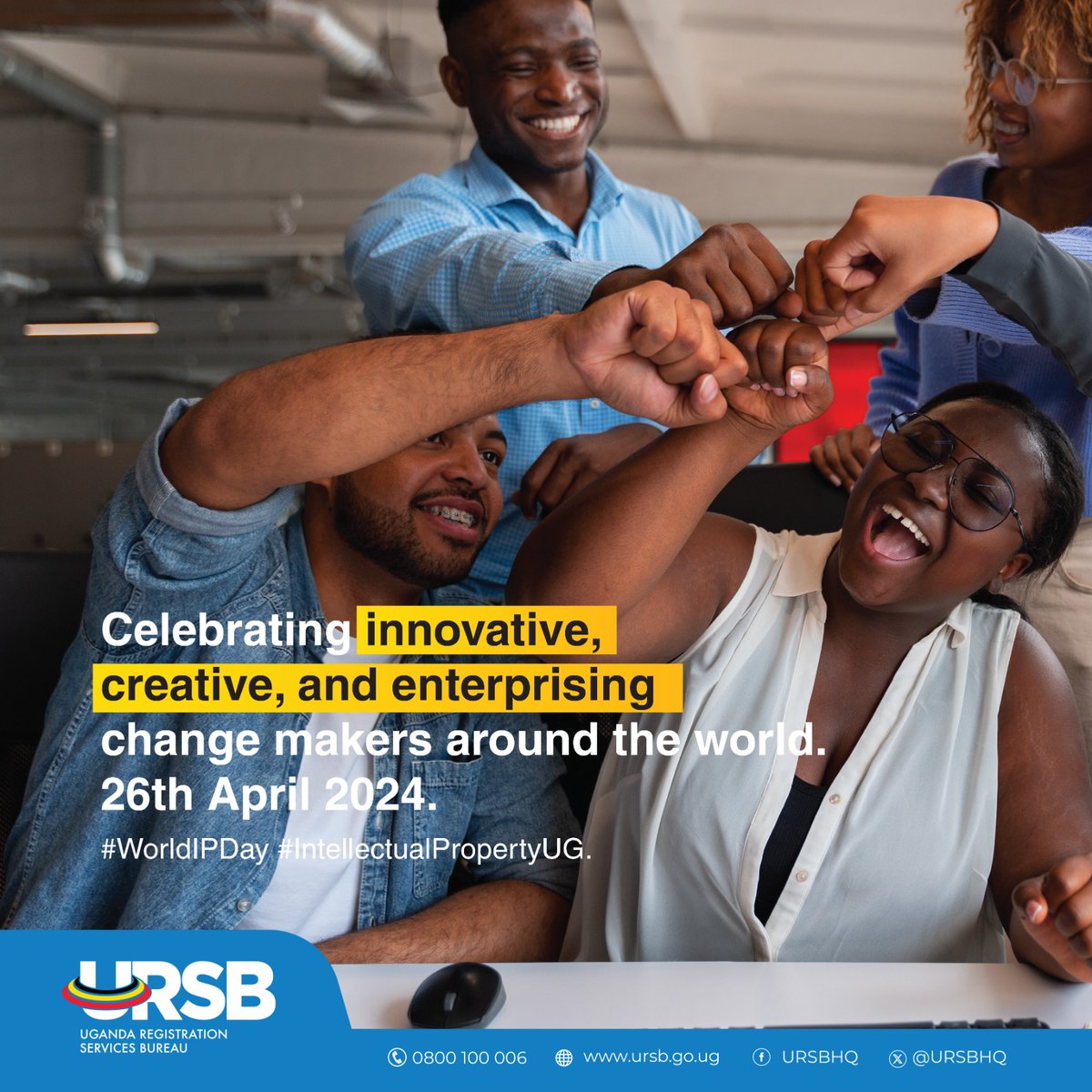 Join us on 26th April 2024 in celebrating innovative, creative, and enterprising change makers around the world. #WorldIPDay #IntellectualPropertyUG.