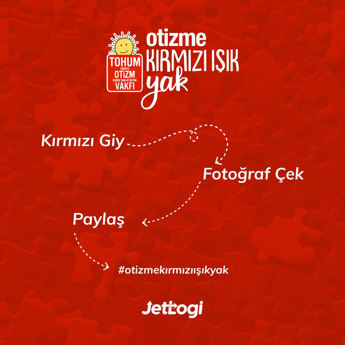 jetlogiofficial's tweet photo. Otizme kırmızı ışık yakıyoruz!
Sen de otizme kırmızı ışık yakmak için kırmızı giy, fotoğrafını çek ve #otizmekırmızıışıkyak etiketi ile paylaş!
#jetlogi #otizm #otizmfarkındalıkgünü #otizmfarkındalığı #tohumotizm #tohumotizmvakfı #2nisan https://t.co/zKDLL3d81I