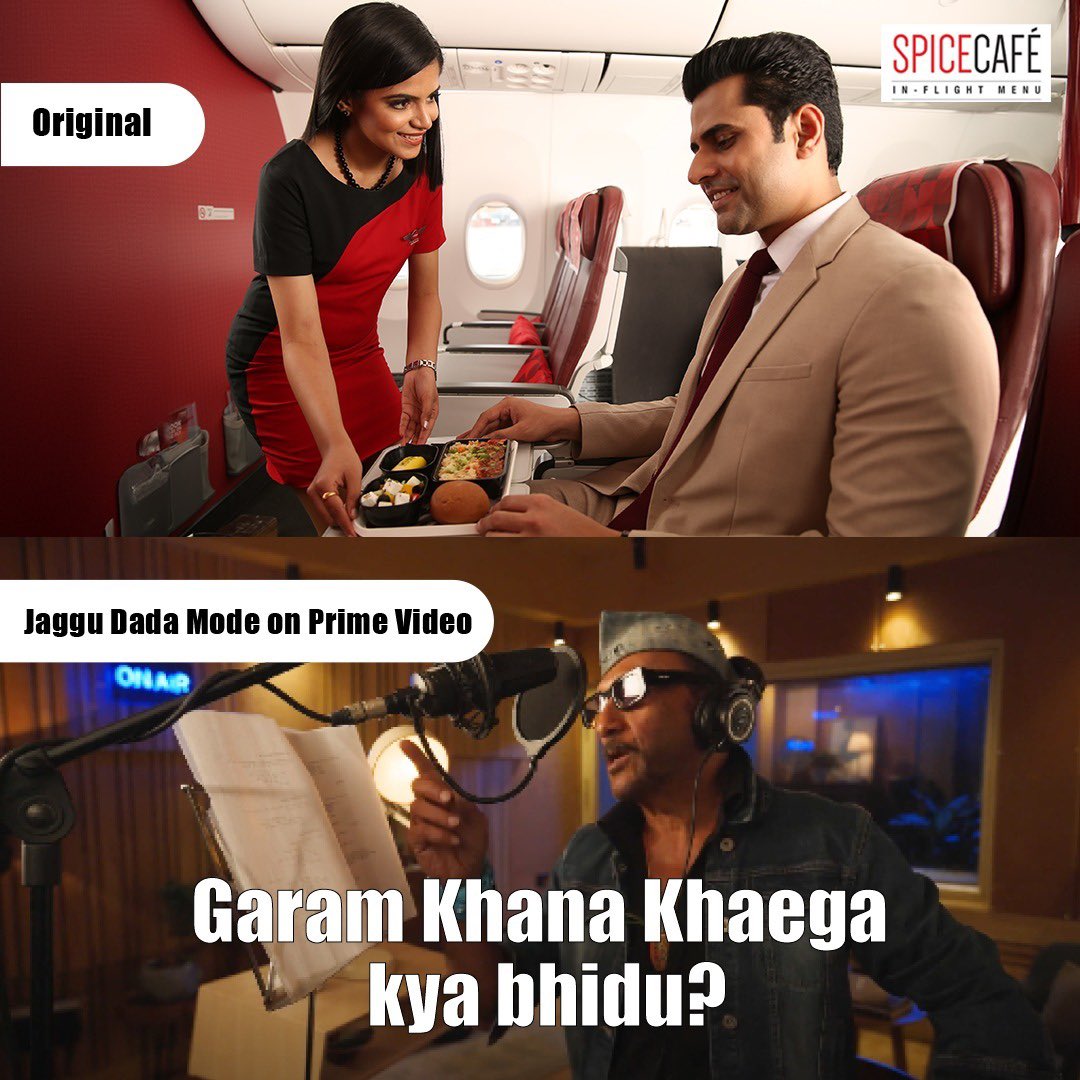 flyspicejet's tweet photo. Bhidu mode on karne ka, aisa mast rehna ka!
#flyspicejet #spicejet #AmazonPrime #BhiduModeOn #primevideo #jaggudadamode #JackieShroff #SpiceMax #SpiceCafe #aviation #flyhigh #travel #airline #addspicetoyourtravel https://t.co/sj4JUSoYh9