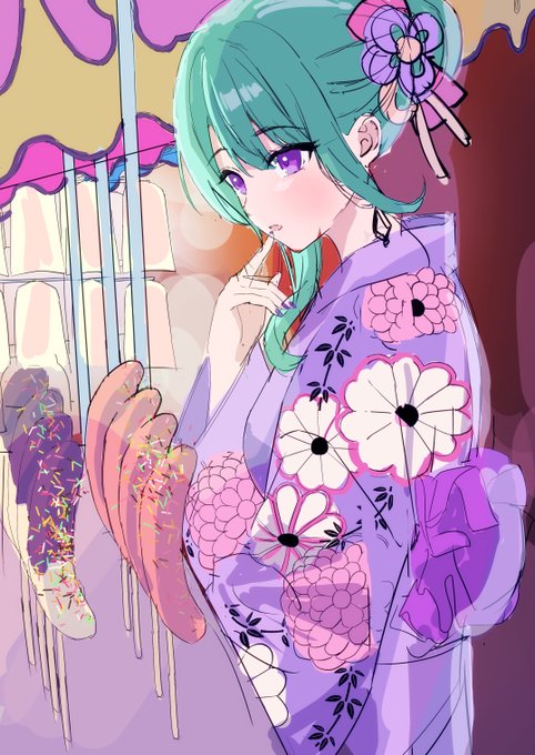 「hair flower yukata」 illustration images(Latest)