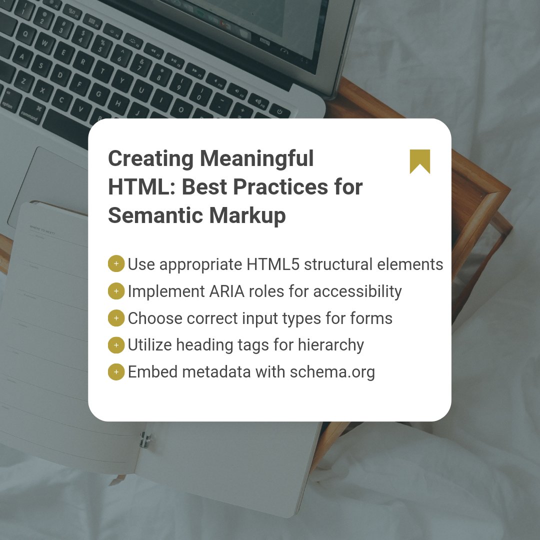 Code with purpose! ✨🛠️ Master the art of meaningful HTML to enhance accessibility and SEO. Make your markup matter and start coding semantically today! 🌐

#WebDevelopment #CodeOptimization #HTML5 #WebDesign