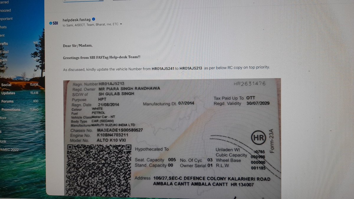 PiaraRandhawa's tweet photo. @nitin_gadkari, @PMOIndia @TheOfficialSBI, @sbi sir please help on 16 Mar 2024 I applied Online for SBI fastag till today not received. Many times approached to authorities but no use. 9467224051 https://t.co/3KTW28Pq2s