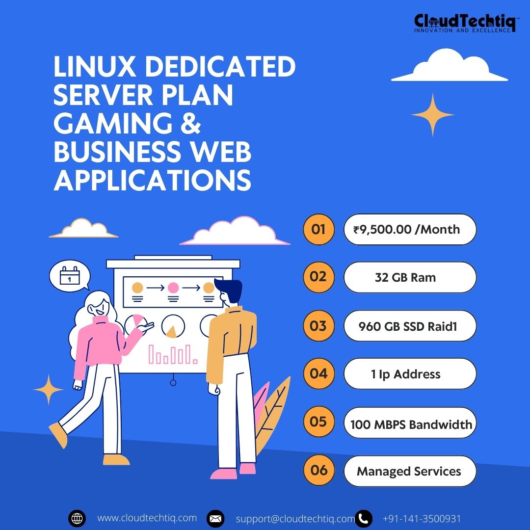 CloudTechtiq's tweet image. Grow your online presence with Cloudtechtiq&apos;s Linux-dedicated server plans! 🚀 Whether you&apos;re interested in gaming or running business web applications, our dedicated servers provide the power and performance you need to succeed.
#Linux #linuxdedicatedserver #hosting