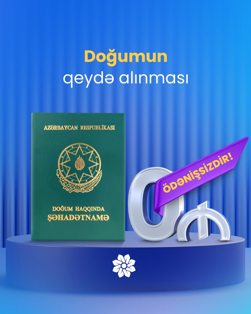 Doğumun qeydə alınması və bu barədə ilkin şəhadətnamələrin verilməsi #ödənişsizdir 🙂