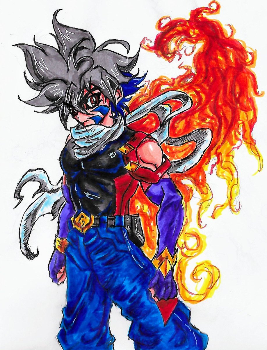 YoSuperSon91's tweet photo. To me, this is the only game in town. Another Kai sketch from OG Beyblade. Go Dranzer! #BeybladeGRevolution #Beyblade #KaiHiwatari #Kai #drawing #illustration #doodle #sketch #markers #animefanart #LetItRip #Beyblade25 #BakutenShootBeyblade #火渡カイ https://t.co/185HnDK380