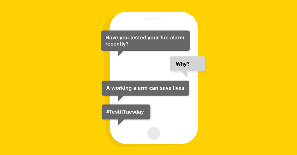 Take the time to make sure you test the fire alarms in your home and business to check they're working! #TestItTuesday