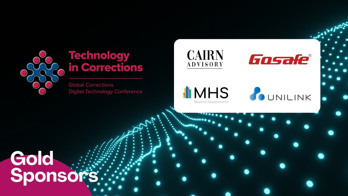 icpaadvancing's tweet photo. We're thrilled to announce our 4 gold sponsors for the upcoming Technology in Corrections Conference (TIC) - Cairn Advisory, @GosafeTelematic, MHS, and @UnilinkSW! Our sponsors perfectly align with our mission for a digitally-inclusive society. #TIC2024 #DigitalRehabilitation https://t.co/CjkNINK8nY