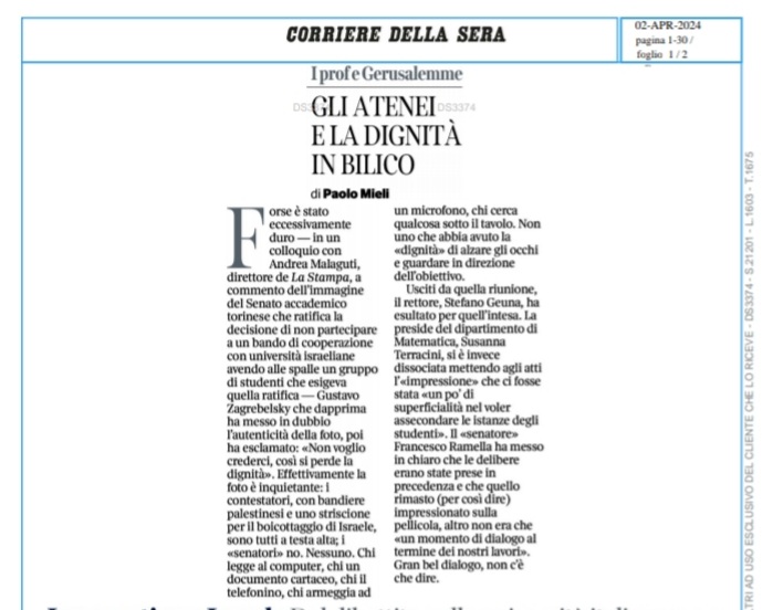 Continua la campagna del @Corriere per far credere ai pochi anziani che ancora lo leggono che le università italiane siano infestate da estremisti. Patetico.