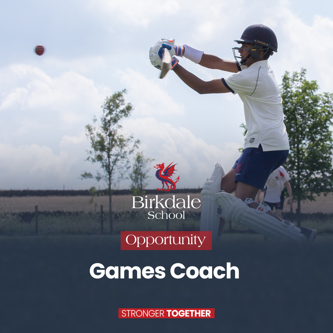 JOB VACANCY >> We're looking to appoint an inspiring, committed and forward-thinking Games Coach, to add to our experienced PE and Sports department. This is a 30 hours per week, term-time only role. Find out more & see how to apply at birkdaleschool.org.uk/vacancies
