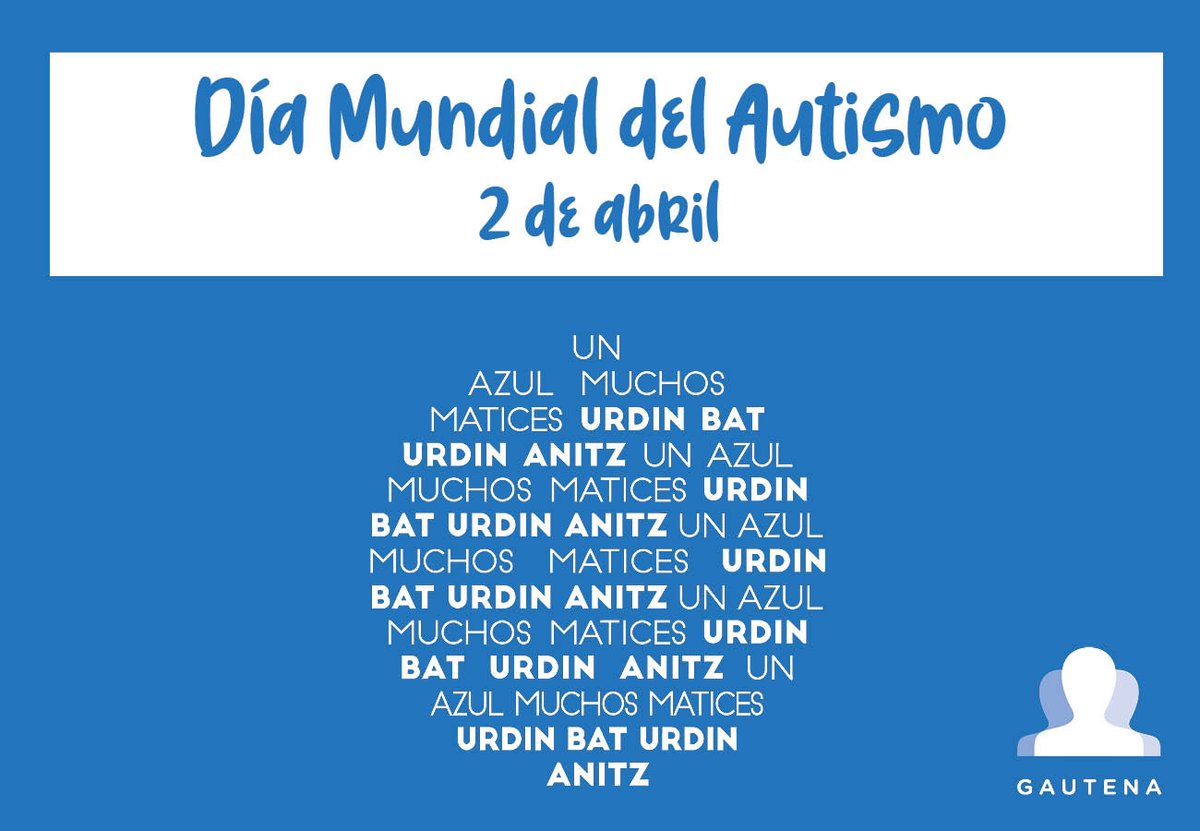 Hoy, 2 de abril, se conmemora el #DiaMundialDelAutismo. La gran variabilidad dentro del espectro del #autismo hace que cada persona con #TEA necesite apoyos específicos e individualizados para desarrollarse de manera plena en la sociedad. Recuerda, #UnAzulMuchosMatices. 💙