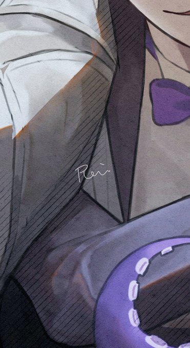 「purple bowtie white shirt」 illustration images(Latest)