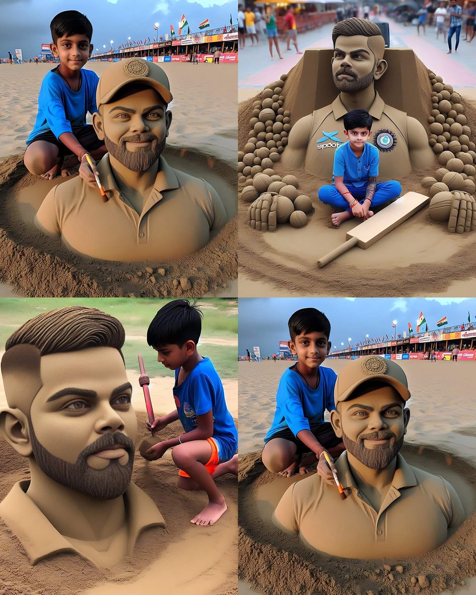 बच्चे की खूबसूरत कलाकारी, बना दी विराट कोहली की प्रतिमा ❤️ #ViratKohli𓃵 @imVkohli