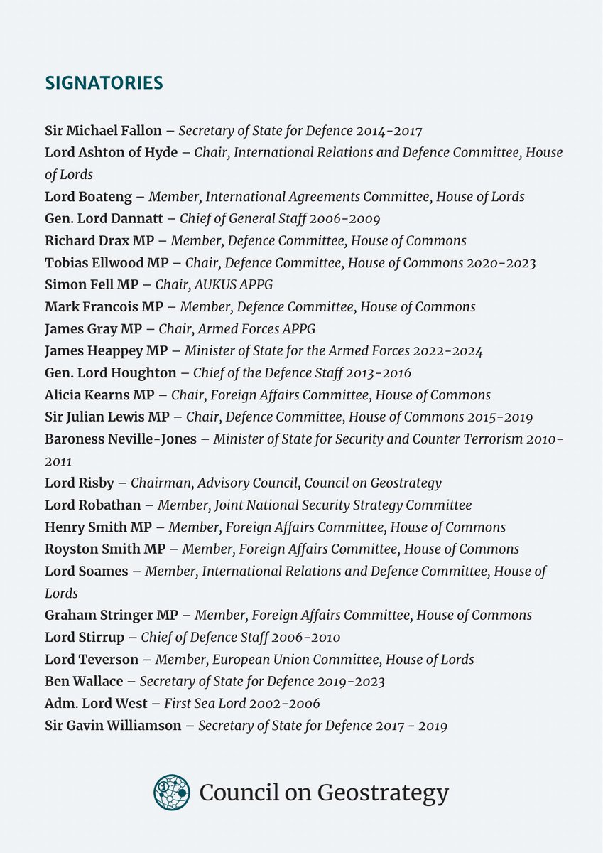 Council on Geostrategy (@congeostrategy) on Twitter photo The Council on Geostrategy, in conjunction with Sir Michael Fallon and a number of cross party Parliamentarians and leading defence figures, have initiated a public campaign urging all political parties to invest more in the defence of the United Kingdom #DefencePledge 🇬🇧 The Council on Geostrategy, in conjunction with Sir Michael Fallon and a number of cross party Parliamentarians and leading defence figures, have initiated a public campaign urging all political parties to invest more in the defence of the United Kingdom #DefencePledge 🇬🇧