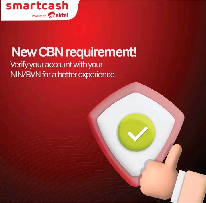 chat_smartcash's tweet photo. Did you know?

The Central Bank of Nigeria has mandated all customers to verify their accounts with their BVN/NIN for a more seamless banking experience.

Log on to your app or dial *939# now to get started.

#SmartcashPSB https://t.co/ti57cpIVVp