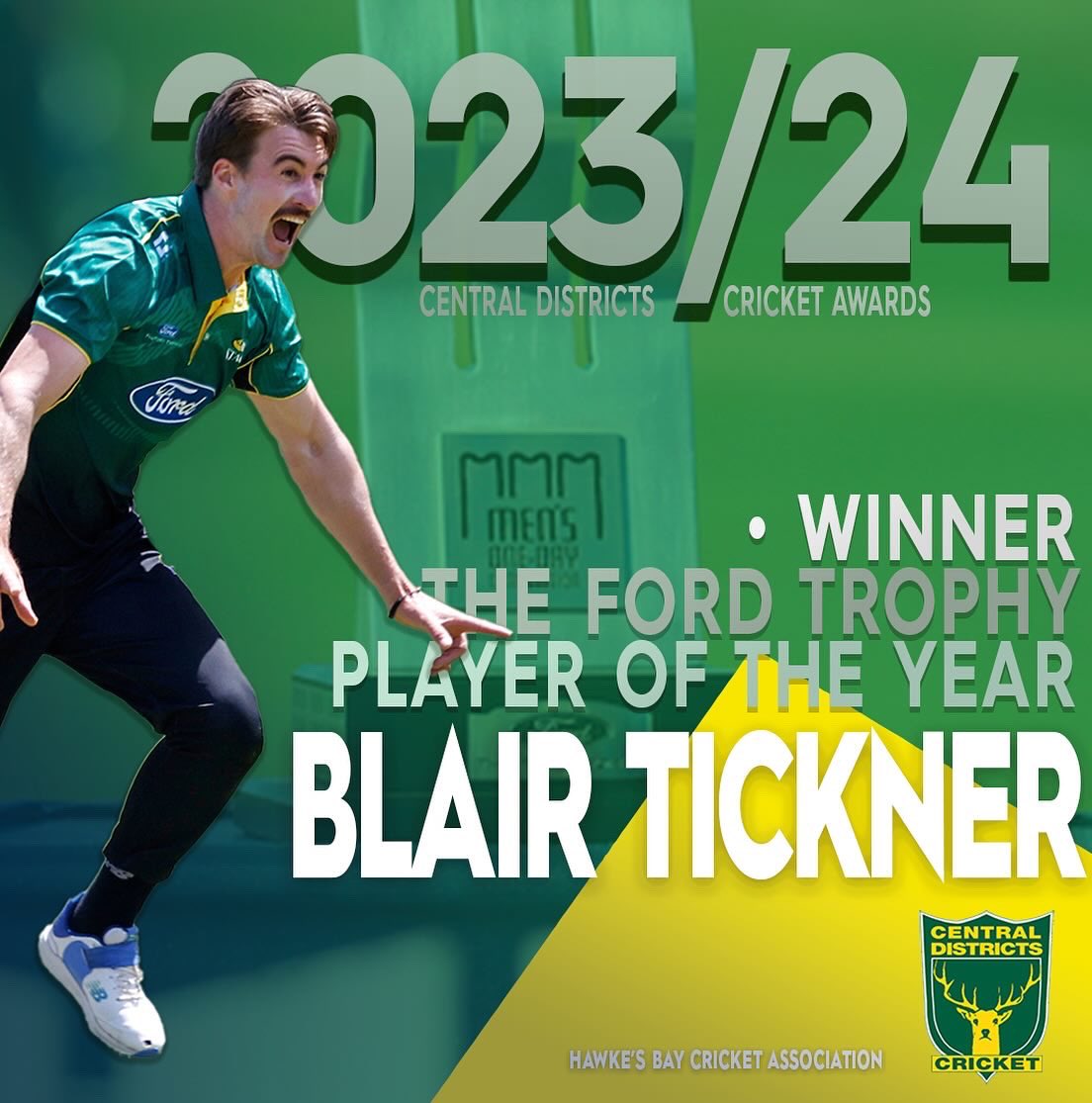 🏆 𝐂𝐃 𝐂𝐑𝐈𝐂𝐊𝐄𝐓 𝐀𝐖𝐀𝐑𝐃𝐒 2024 🏆 Not enough arms for all the trophies this year, and a first-time winner of our supreme trophy for 🦌 POTY, BLAIR TICKNER! 👏‍👏‍👏‍

🟩🟩🟩 #LOVETHESTAGS 
🟩🟩🟩 #BLAIRTICKNER 
🟩🟩🟩 #CDCRICKETAWARDS