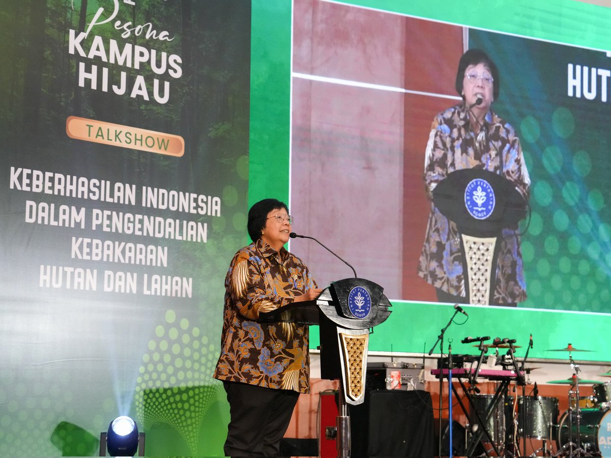Tanjung Puting National Park (@tanjungputingnp) on Twitter photo #sobatkahiyu, Menteri <a href="/SitiNurbayaLHK/">Siti Nurbaya Bakar</a>
memuji inisiatif yg dilakukan IPB yg melengkapi program Pesona Kampus Hijau, dan menekankan pentingnya pelestarian lingkungan, terutama yg berkaitan dengan kebijakan dan strategi pengelolaan kebakaran hutan dan lahan
foresthints.news/minister-nurba… #sobatkahiyu, Menteri <a href="/SitiNurbayaLHK/">Siti Nurbaya Bakar</a>
memuji inisiatif yg dilakukan IPB yg melengkapi program Pesona Kampus Hijau, dan menekankan pentingnya pelestarian lingkungan, terutama yg berkaitan dengan kebijakan dan strategi pengelolaan kebakaran hutan dan lahan
foresthints.news/minister-nurba…