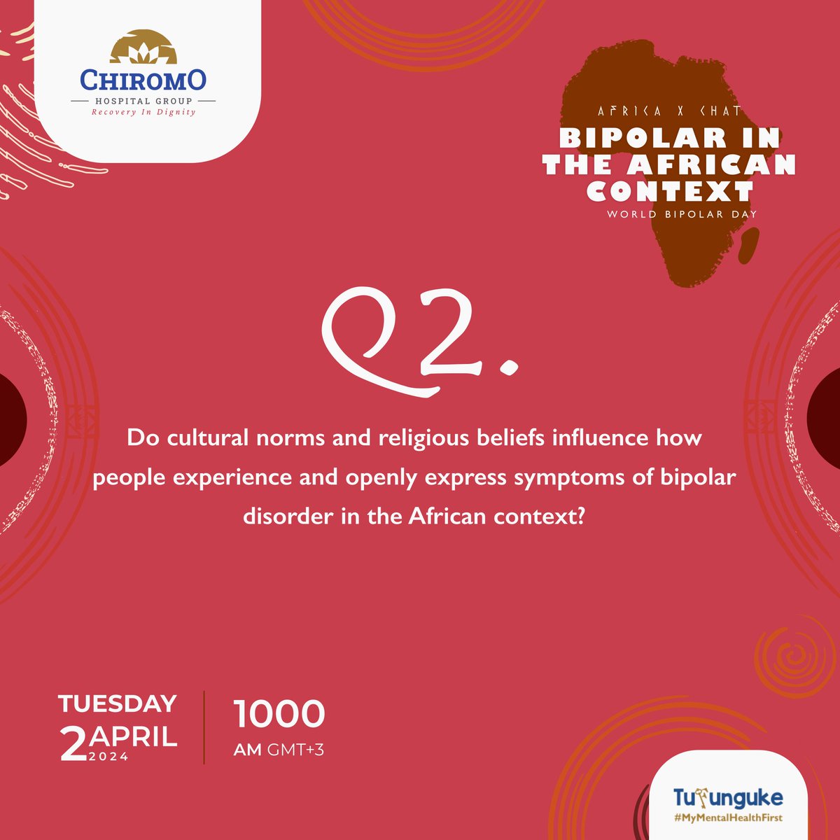 Q2. Do cultural norms and religious beliefs influence how people experience and openly express symptoms of bipolar disorder in the African context? @LucyW_Wanjohi @JanetMonda @MMonica_Musyoka @karnavpanda @khannafisa04 @w_mwangi19 @winfrey_milton @G_Mbugua1 @ChristineOmbima
