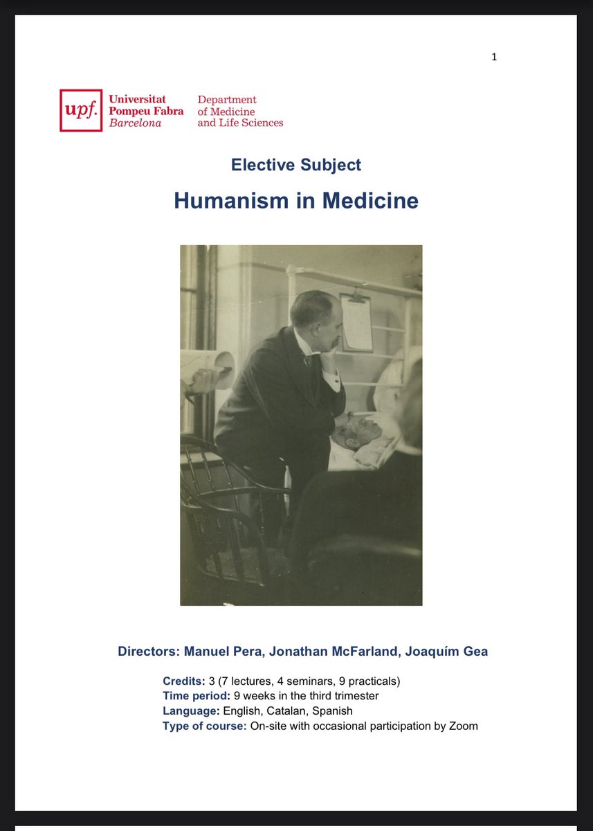 Excited about starting the second edition of #HumanisminMedicine @UPFbiomed @UPFBarcelona @ManuelPera11 @DoctorHumanist @OuraniaVarsou @AQGimbernat @davidkopaczmd @u_medicina @icambrabadii @SusanaMagalhe22 @hospitaldelmar @estergeama