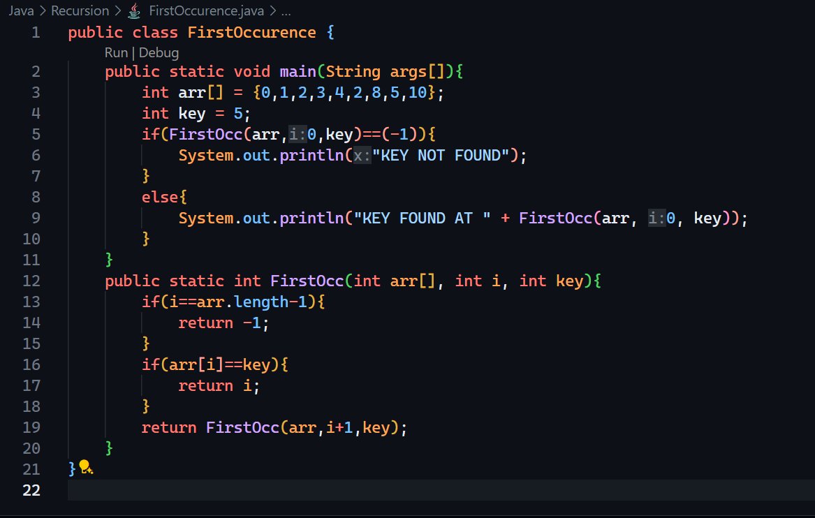 CodieAryan's tweet photo. Day 90: Finding the first occurrence! Successfully solved the question of locating the first occurrence of a key in an array, honing my problem-solving skills and mastering array traversal techniques. 🚀🔍 #JavaProgramming #ArraySearch #FirstOccurrence #Day90 #100DaysOfLearning https://t.co/ogQz9e8Cll