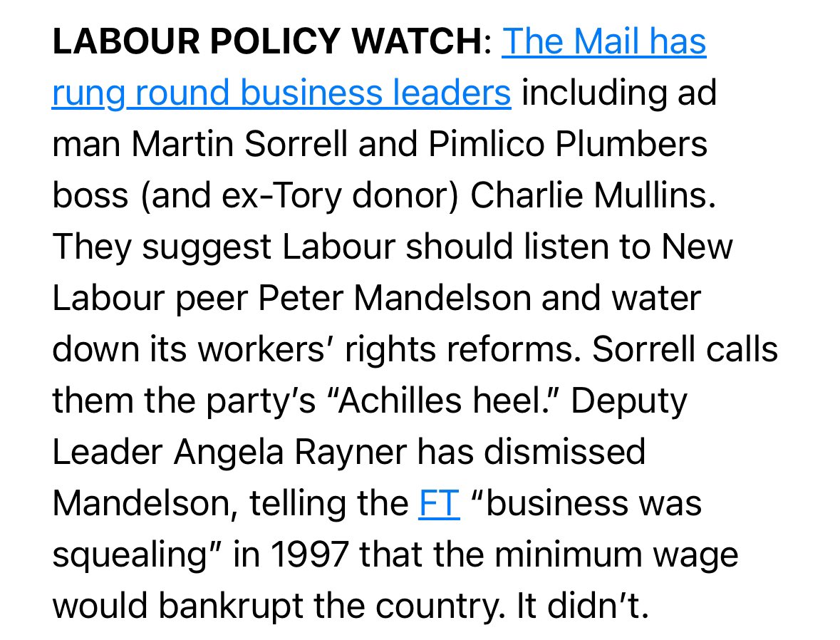 There are challenges with current Labour plans on employment (we’ve got startups unsure what it means for freelancers & gig workers) but christ business doesn’t do itself favours. Top tip: if you’re a septuagenarian multi-millionaire and a journo calls maybe let it ring out…