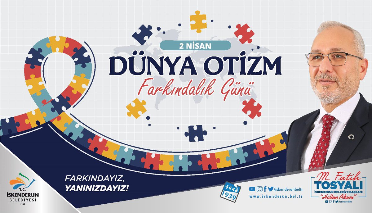 2 Nisan 'Dünya Otizm Farkındalık Günü'nün otizme dair toplumsal farkındalığın ve duyarlılığın artmasına vesile olmasını temenni ediyorum. Otizmin farkındayız; özel evlatlarımızın ve ailelerinin yanındayız.