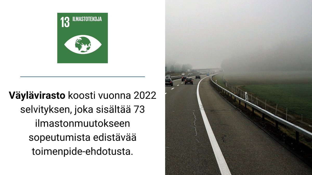 Valtiolla.fi đ«đź (@valtiollafi) on Twitter photo Ilmastonmuutokseen sopeutuminen vĂ€ylĂ€npidossa -selvitys pitÀÀ sisĂ€llÀÀn nĂ€kökulmia vĂ€ylĂ€verkon ilmastokestĂ€vÀÀn suunnitteluun, rakentamiseen ja kunnossapitoon. Lue lisÀÀ <a href="/vaylafi/">VĂ€ylĂ€virasto</a> vastuullisuustyöstĂ€. đ
vayla.fi/vastuullisuusrâŠ
#KestĂ€vyysYhdessĂ€ #Agenda2030 #Vastuullisuus Ilmastonmuutokseen sopeutuminen vĂ€ylĂ€npidossa -selvitys pitÀÀ sisĂ€llÀÀn nĂ€kökulmia vĂ€ylĂ€verkon ilmastokestĂ€vÀÀn suunnitteluun, rakentamiseen ja kunnossapitoon. Lue lisÀÀ <a href="/vaylafi/">VĂ€ylĂ€virasto</a> vastuullisuustyöstĂ€. đ
vayla.fi/vastuullisuusrâŠ
#KestÀvyysYhdessÀ #Agenda2030 #Vastuullisuus