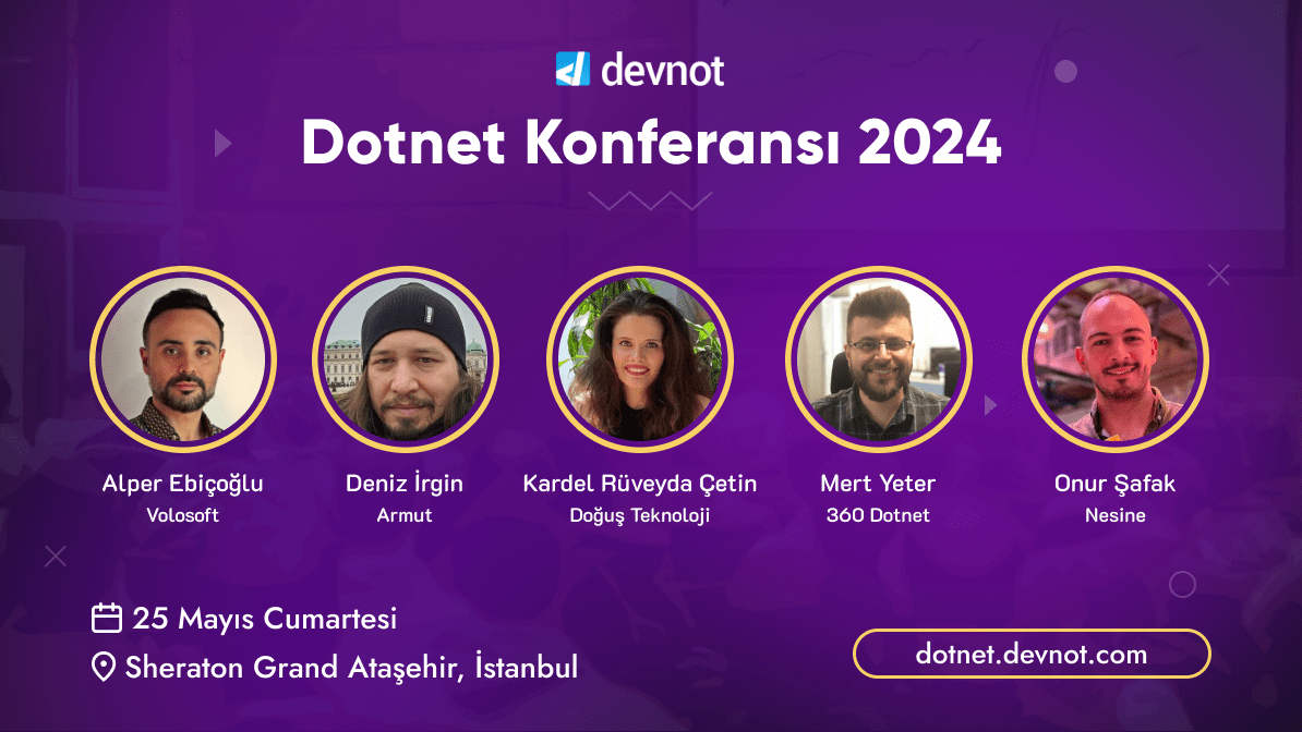 Dotnet Konferansı 2024'ün yeni konuşmacıları belli oldu. Detaylar ve kayıt olmak için: dotnet.devnot.com #dotnetkonf24
